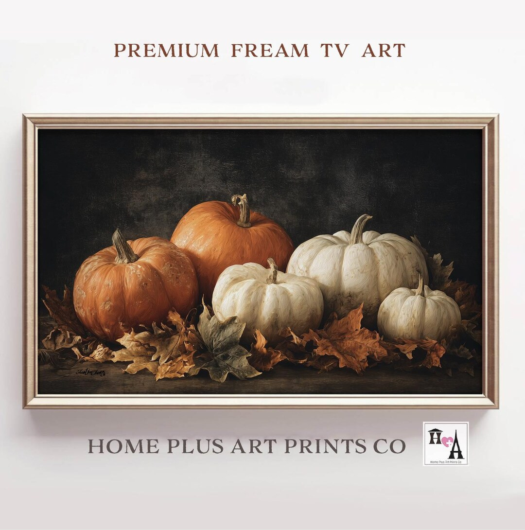 Vintage Pumpkin Still Life: Moody Fall Frame TV Art (digital Download), TV442 - Etsy | Etsy (US)