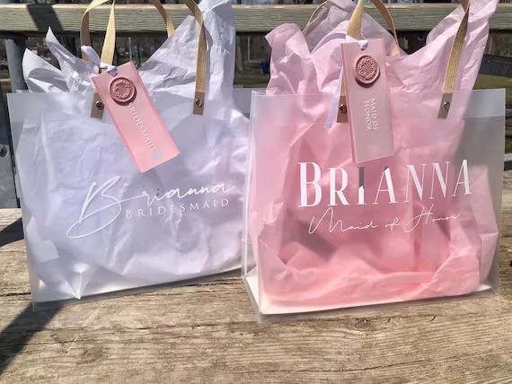 Personalized Bridesmaid Gift Bags, Bridesmaid Proposal Gift Bags, Bachelorette Party Favor Bags | Etsy (US)