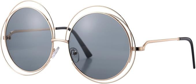 Pro Acme Women’s Double Circle Metal Wire Frame Oversized Round Sunglasses | Amazon (US)