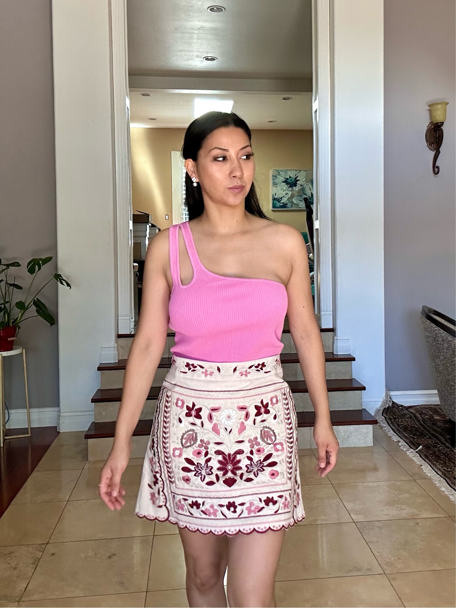 Pink summer outfit 💕 look pretty 💕 romantic style 💕 wearing H&M top, an embroidered skirt. 

#LTKSeasonal #LTKunder50 #LTKstyletip