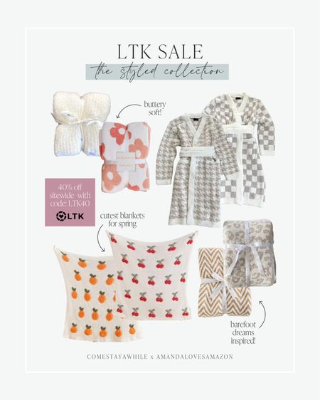 LTK spring sale alert! 40% off sitewide at @TheStyledCollection! The coziest barefoot dreams inspired blankets, and robes for the whole family! Sale ends today!

#LTKSpringSale #LTKhome #LTKsalealert