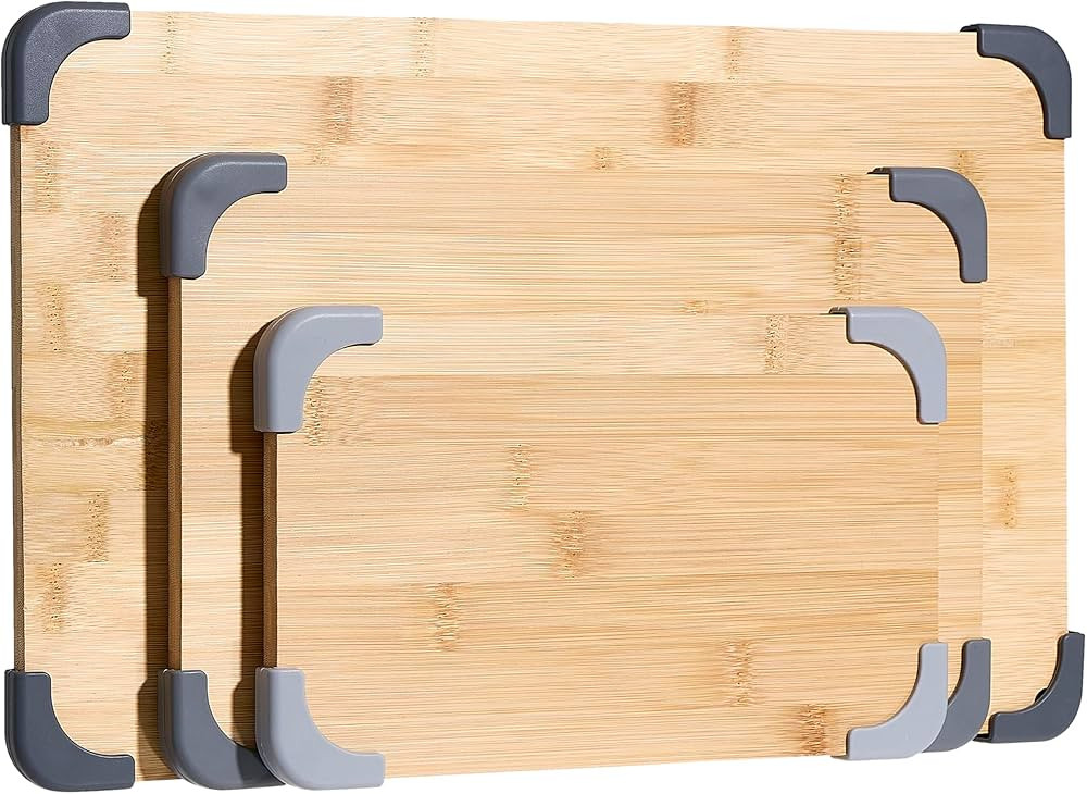 COOK WITH COLOR Non-Slip Cutting Board Set – Kitchen Essentials with Easy Grip Handle for Meat,... | Amazon (US)