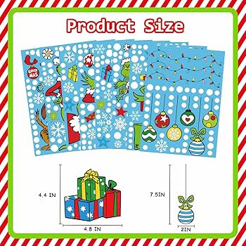8 Sheet Cute Christmas Window clings Christmas Window Decorations Double Side Glass Decals for Xm... | Amazon (US)