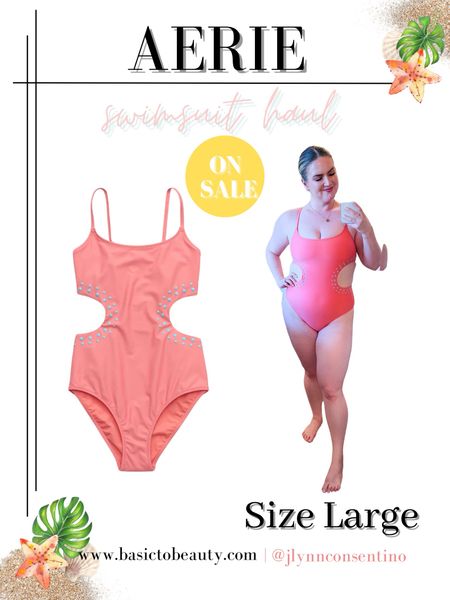 Aerie is also having a sale on all of their swimsuits as well! This swimsuit is 50% off making it only $30! I’m wearing a Size Large and I definitely feel like I could have gone a size up too if I wanted to! It’s available in sizes XS to XL and comes in two different colors! #aerie 

#LTKmidsize #LTKswim #LTKSpringSale