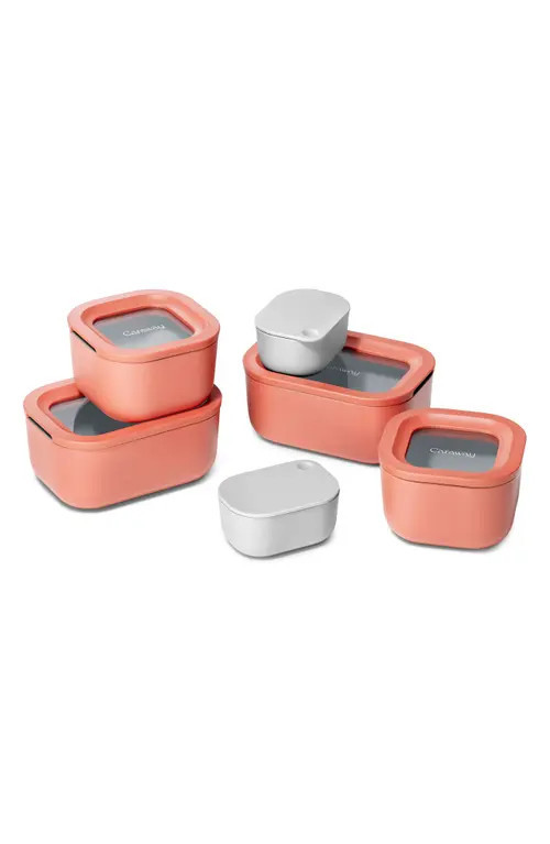 CARAWAY Mini Glass Food Storage 11-Piece Set in Perracotta at Nordstrom | Nordstrom