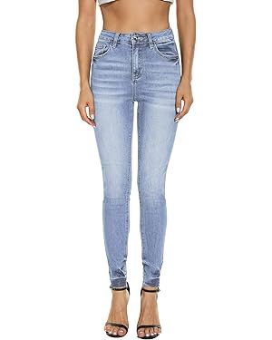 VIPONES Women's Skinny Jeans Stretchy High Rise Tummy Control Trendy Jeggings Denim Pants | Amazon (US)