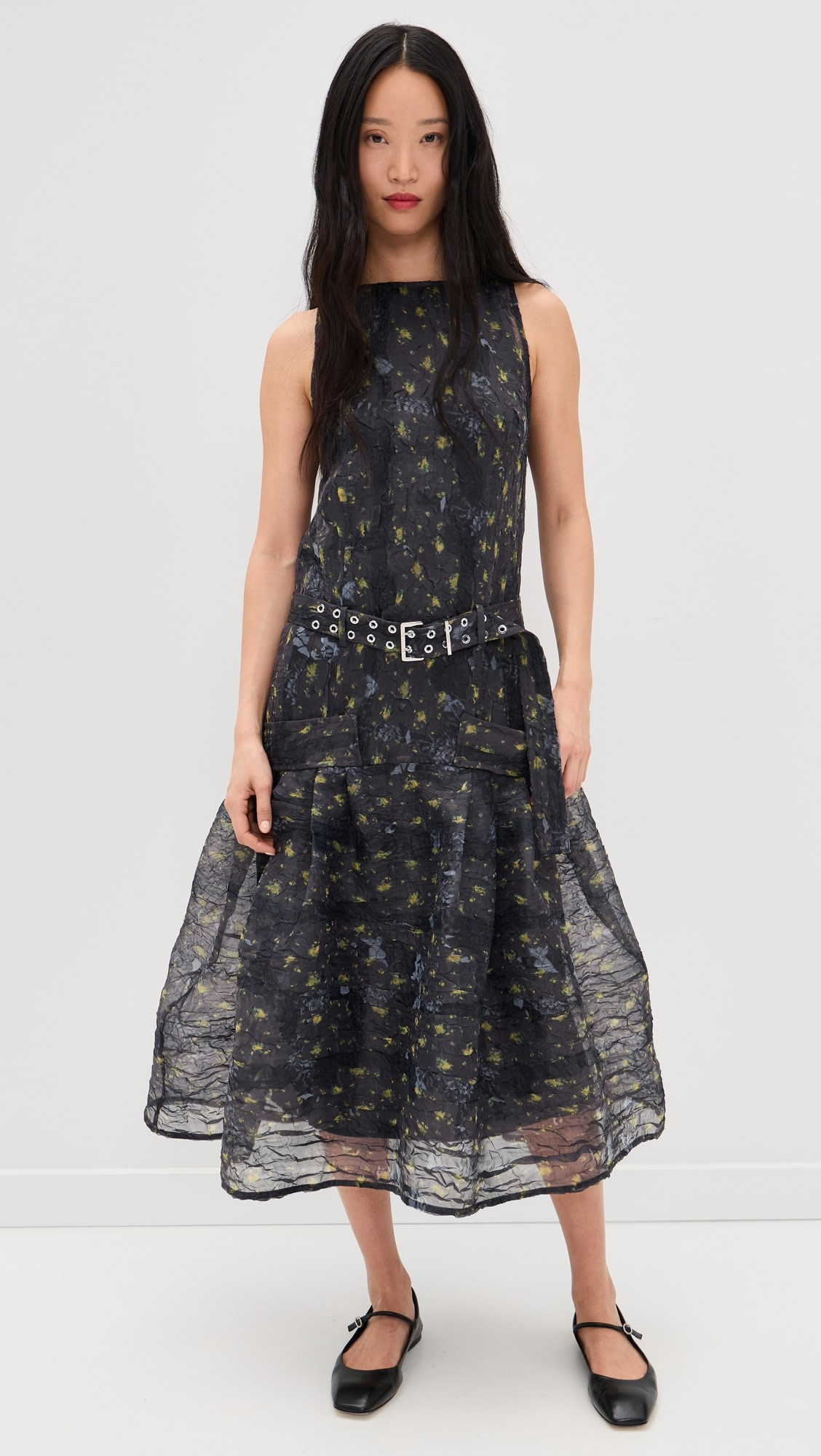 Shibori Organza Belted Long Dress | Shopbop