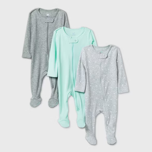 Baby 3pk Sleep N' Play - Cloud Island™ Gray | Target