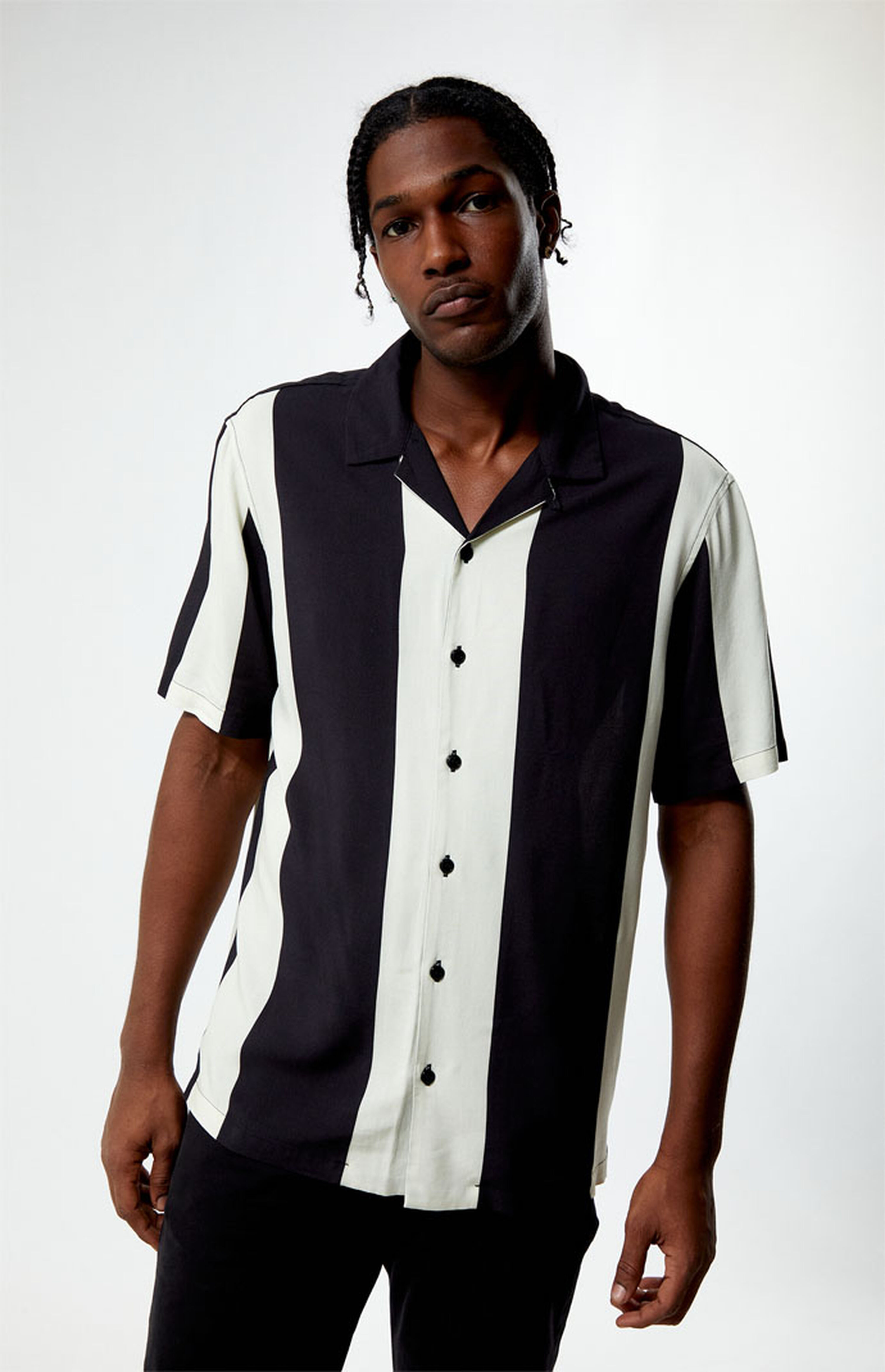 PacSun Stripe Neutral Camp Shirt | PacSun