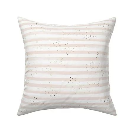 Stripe Blush Gold Dots Pink Throw Pillow Cover w Optional Insert by Roostery | Walmart (US)