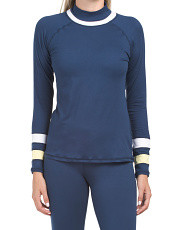 Contrast Stripe Mock Neck Base Layer Top | TJ Maxx