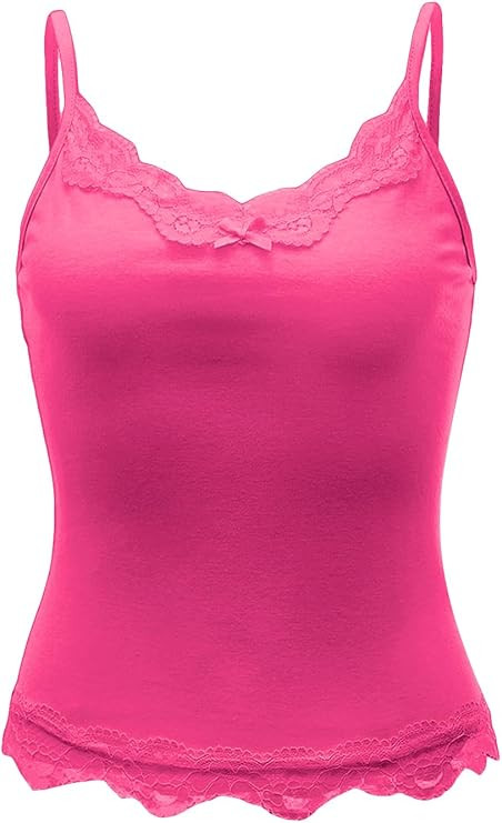 SHENHE Women's Summer Sleeveless Cami Crop Tops Lace Trim Spaghetti Strap Camisole | Amazon (US)
