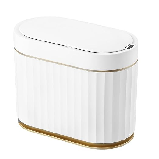 ELPHECO Mini Trash Can with Lid Small Desktop Trash Can with Lid, 1.3 Gallon Countertop Automatic... | Amazon (US)