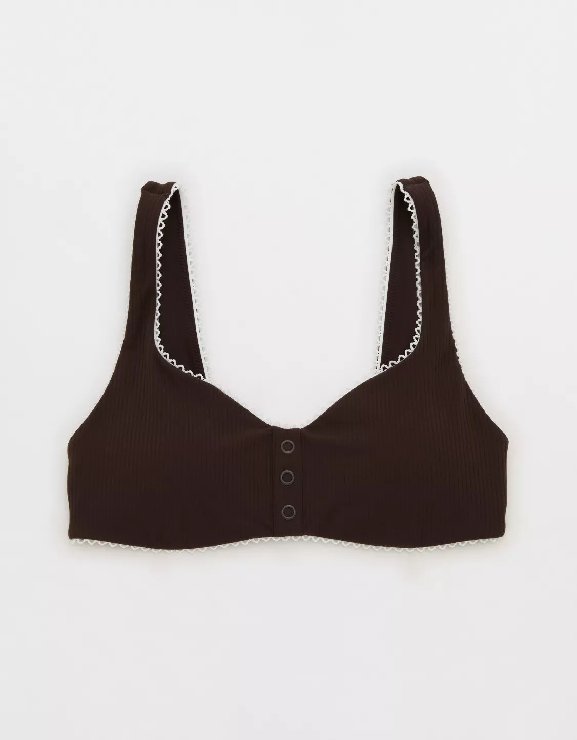 OFFLINE By Aerie Real Me XTRA Rib Picot Sports Bra | American Eagle Outfitters (US & CA)