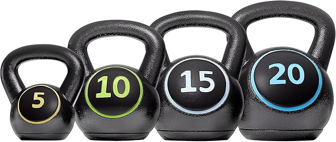 Yaheetech Kettlebell Sets 4 Piece Strength Training KettleBells Weight Set 5lb, 10lb, 15lb, 20lb ... | Amazon (US)