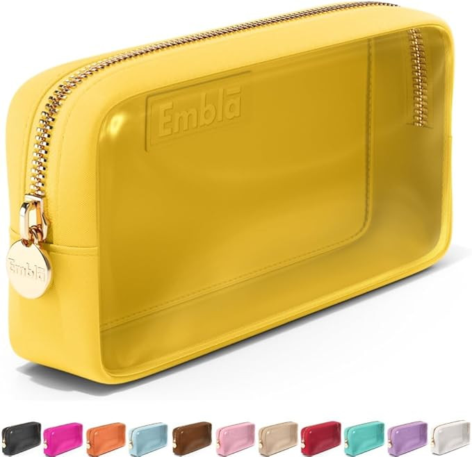 Embla Clear Cosmetic Bag Makeup Case, Clear Zipper Make Up Pouch and Toiletry Travel Tote, Cute S... | Amazon (US)