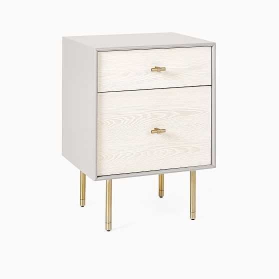 Modernist (19"") Wood + Lacquer Nightstand, Winter Wood | West Elm (US)