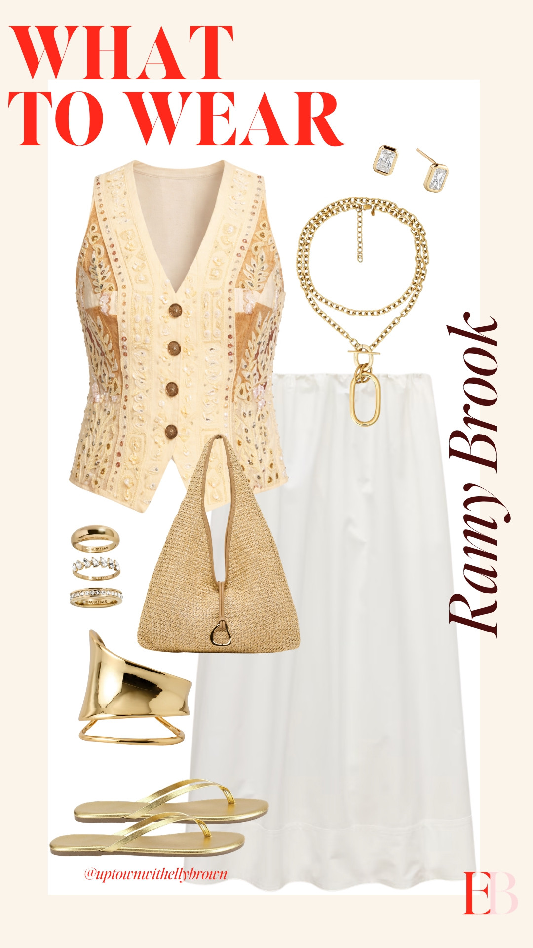 Ramy Brook vest with a maxi skirt for chic outfits that feel effortlessly elevated. #goldjewelry  

 #LTKgrwm #LTKootd