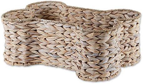 Bone Dry Pet Storage Collection Bone Shape Hyacinth Toy Basket, Small, White Wash | Amazon (US)
