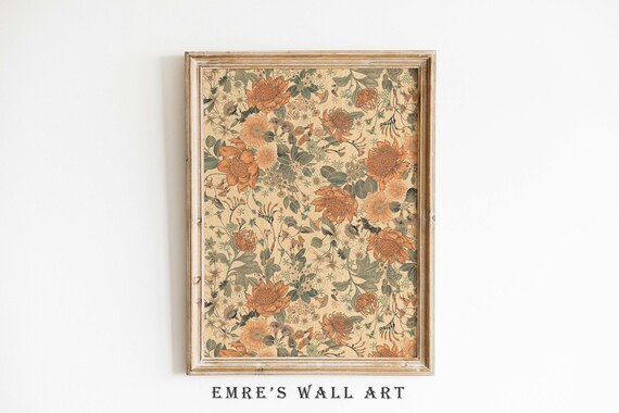 Vintage Textile Wall Art Print Tapestry Art Print Neutral - Etsy | Etsy (US)