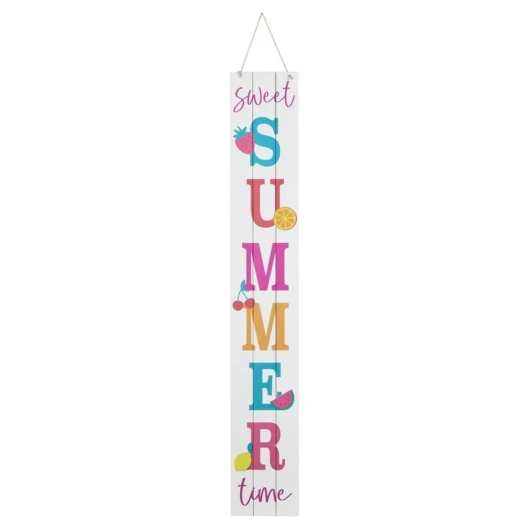 Welcome/Sweet Summer Time Wooden Porch Leaner Sign with Rope Hanger, 60", Patriotic by Way To Cel... | Walmart (US)