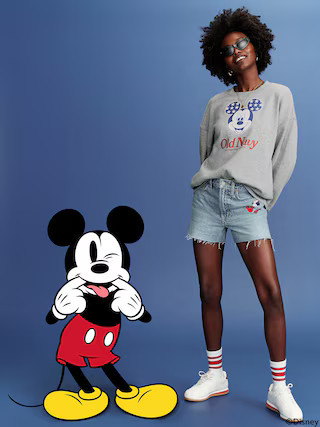 Old Navy x Disney© Mickey Mouse Oversized Flag Logo-Graphic Sweatshirt | Old Navy (US)