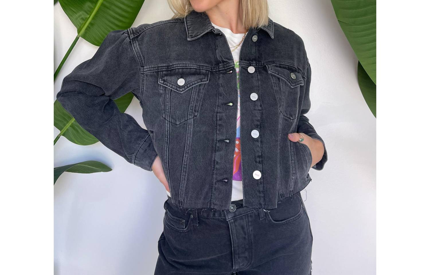 Denim Blythe Jacket In Black | Shop Simon