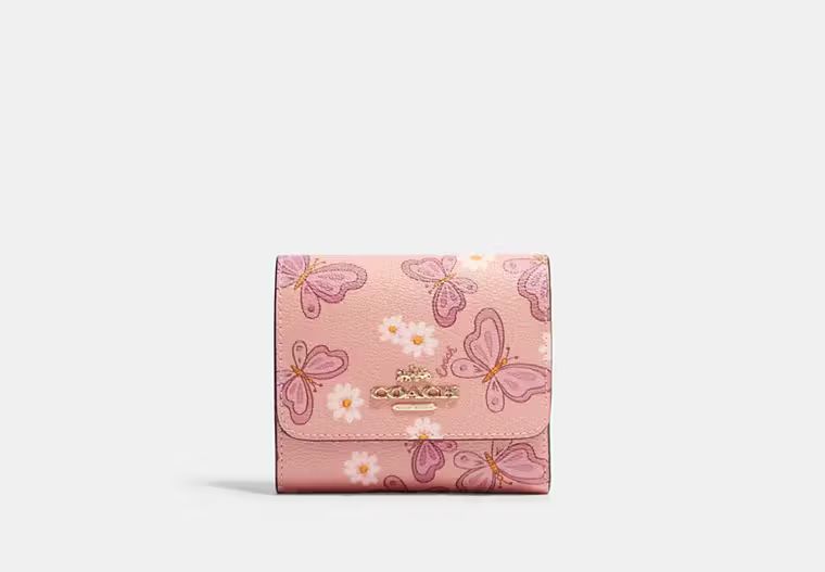Small Trifold Wallet With Lovely Butterfly Print | Coach Outlet