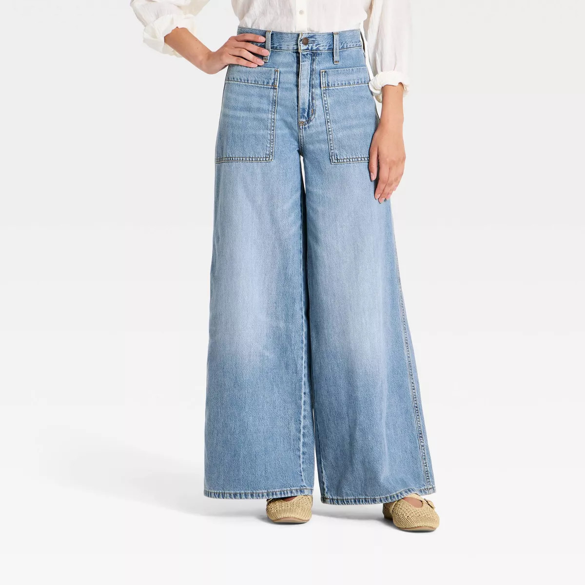 Women's Palazzo Wide Leg Pants - Universal Thread™ Light Wash 2 | Target