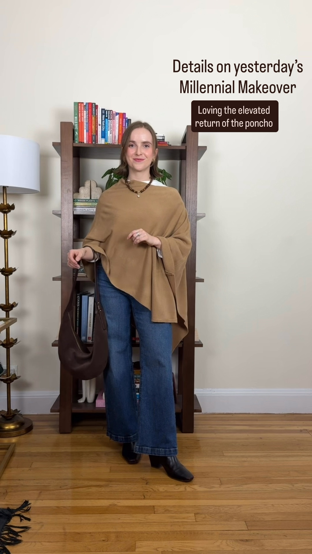 Poncho styling Millenial makeover 
25 short jeans 
10k step tested boots 


#LTKPetite #LTKootd #LTKSaleAlert