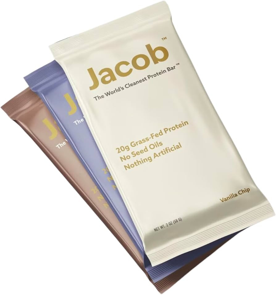 Jacob Bar, Protein Bars, Variety Pack (9 Bars Total) Contains 3 of Each; Chocolate, Vanilla, Berr... | Amazon (US)