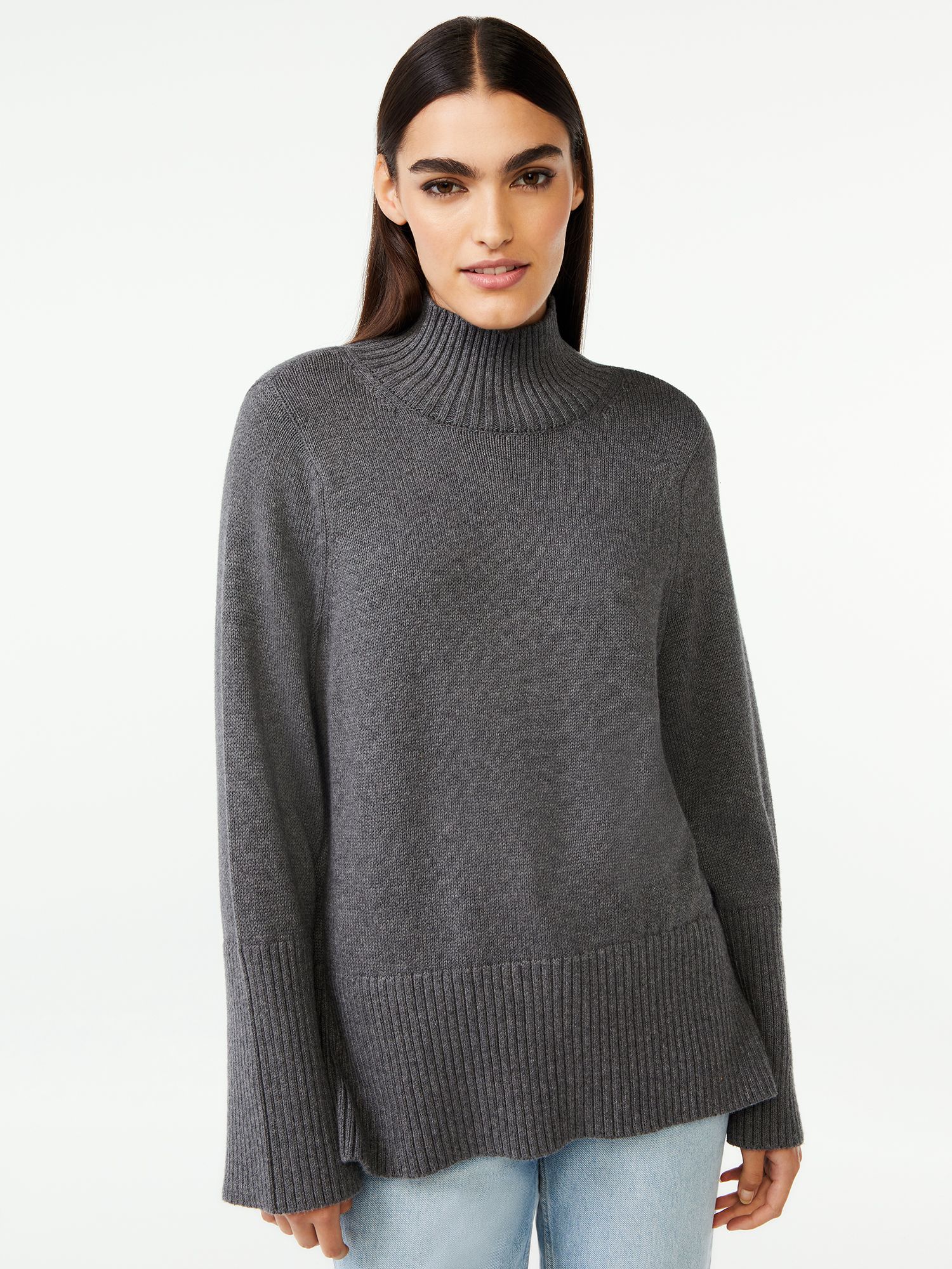 Free Assembly Women’s Tall Rib Turtleneck Sweater | Walmart (US)