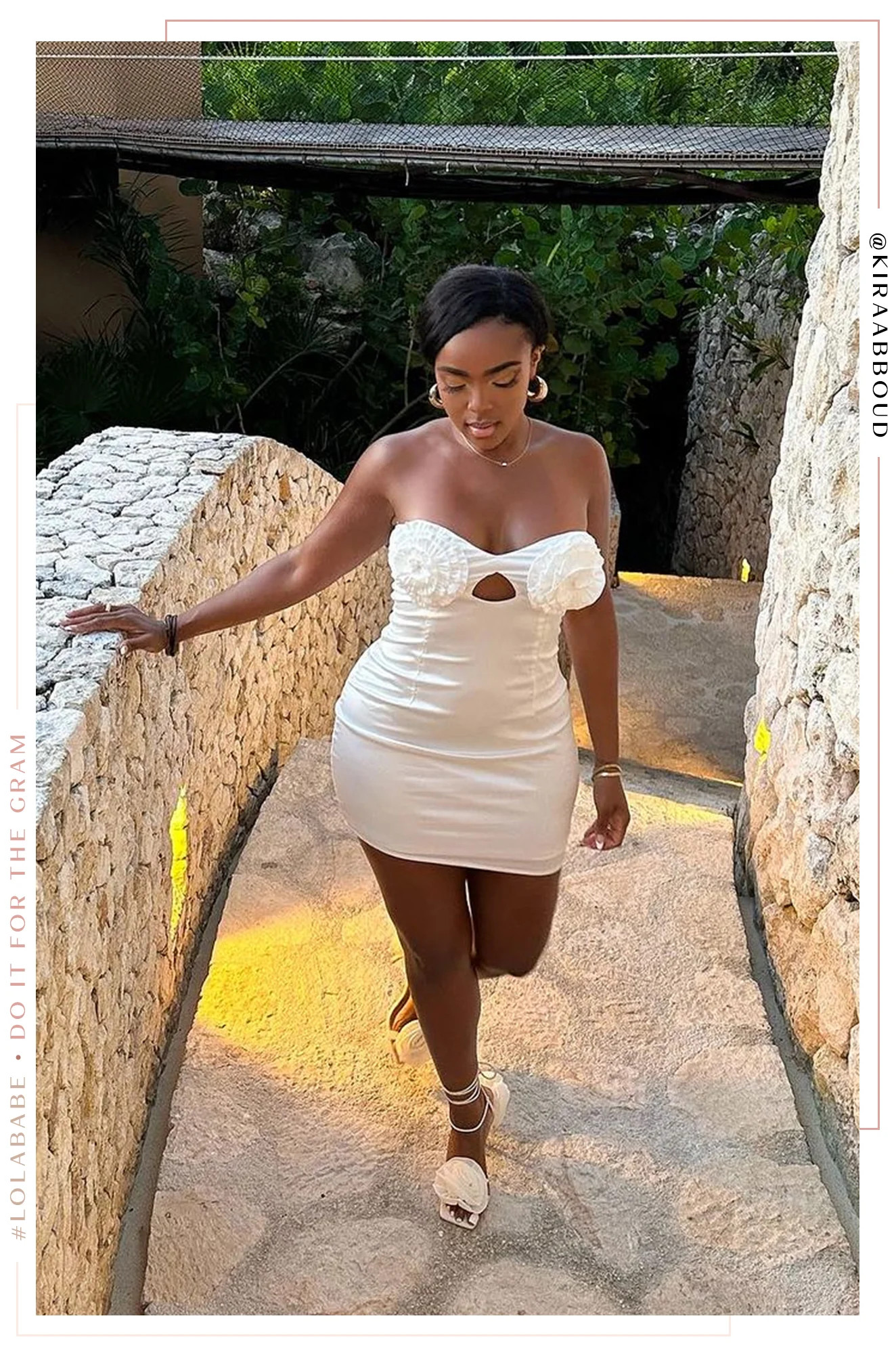 Miss Lola | Yvonne White Strapless Satin Mini Dress | MISS LOLA