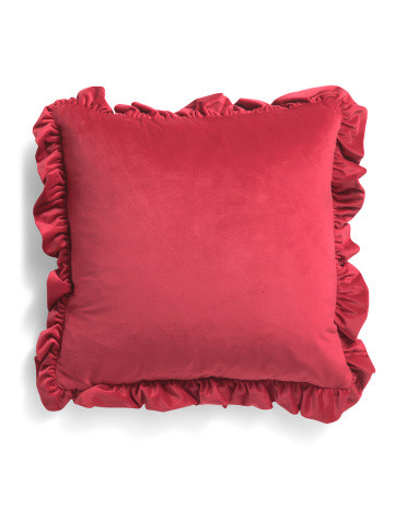 Made In Usa 18x18 Luxury Velvet Ruffle Pillow | TJ Maxx