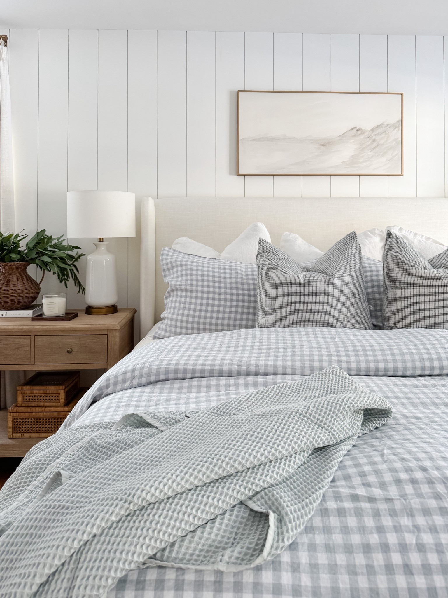 Layered coastal bedroom! This bedroom is all about relaxed layers, soft blues, and classic coastal patterns that make the space feel serene. 

#LTKHome