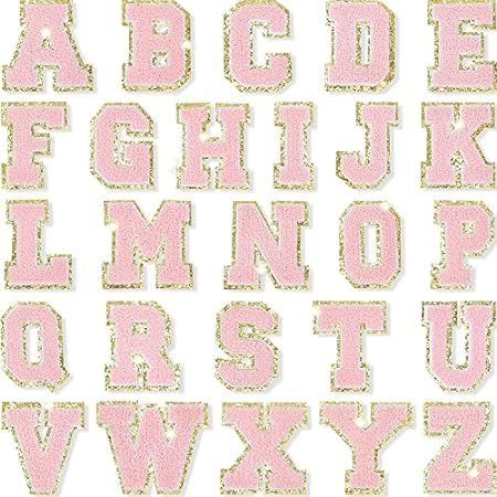 AHSONLUF 26 Pieces Chenille Letter Patches Iron on Patches,A-Z Alphabet Sew on Patches Embroidered R | Amazon (US)