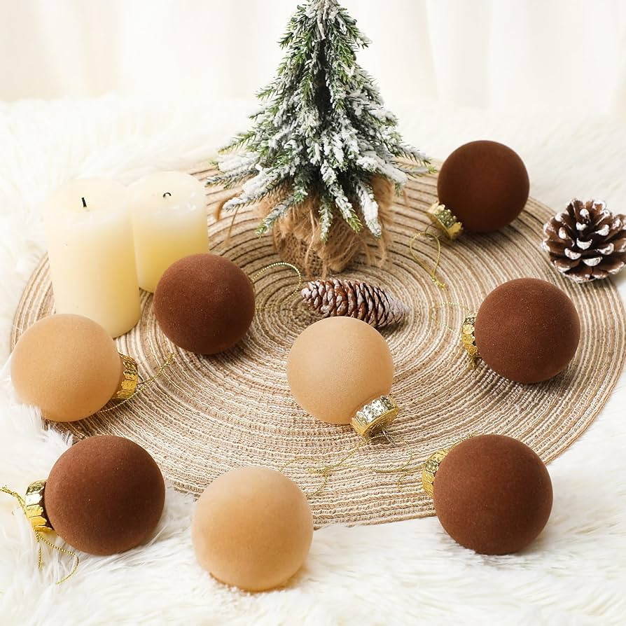 Sotiff 12 Pcs Christmas Tree Decorations 2.4 Inch Velvet Christmas Balls Christmas Ornaments Ball... | Amazon (US)