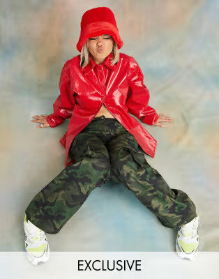 COLLUSION ultimate low rise cargo pants in khaki camo print | ASOS (Global)