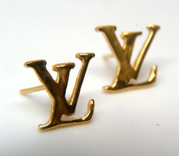 Gold Vermeil Stud Earrings L luxury V inspired earrings | Etsy (US)