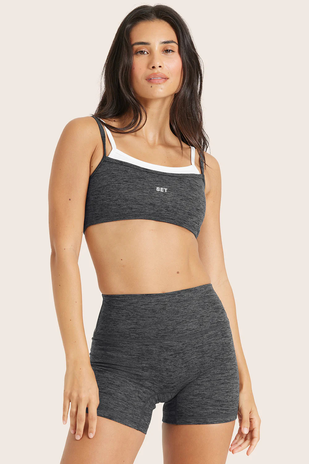 FORMCLOUD® DOUBLE SCOOP BRA - PEPPER HEATHER GREY | SET Active