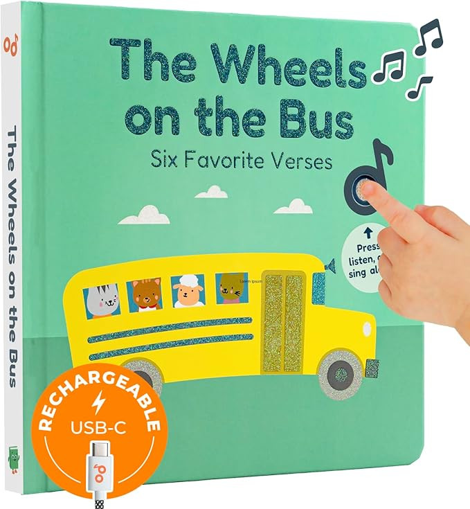 Calis Books The Wheels on The Bus Book | New Rechargeable Musical Book, No More Batteries | Books... | Amazon (US)