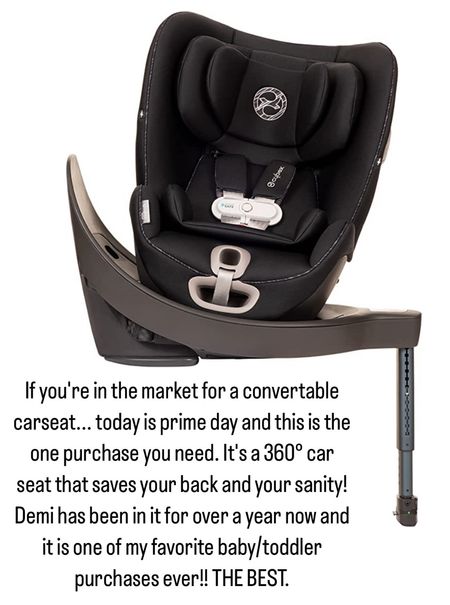If you're in the market for a convertable carseat... today is prime day and this is the one purchase you need. It's a 360° car seat that saves your back and your sanity!
Demi has been in it for over a year now and it is one of my favorite baby/toddler purchases ever!! THE BEST. On sale for 18% off!!


#LTKbaby #LTKFind #LTKxPrimeDay