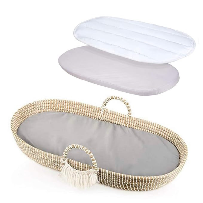 Baby Changing Basket - Baby Moses Basket - Thick Diaper Changing Pad - Changing Table Topper - Ha... | Amazon (US)