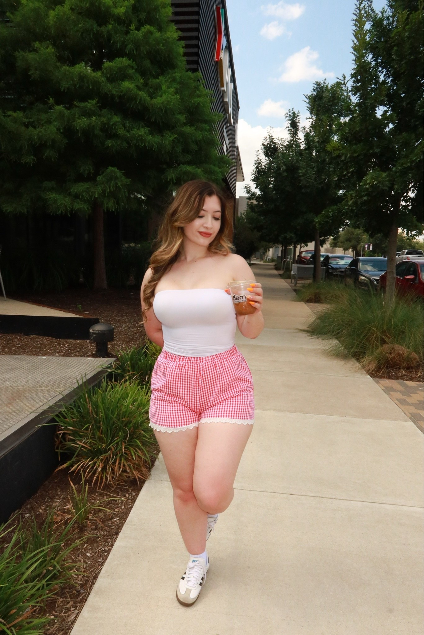 gingham shorts outfit