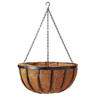 Solstice 16 in. Black Metal Coconut Hanging Basket | The Home Depot