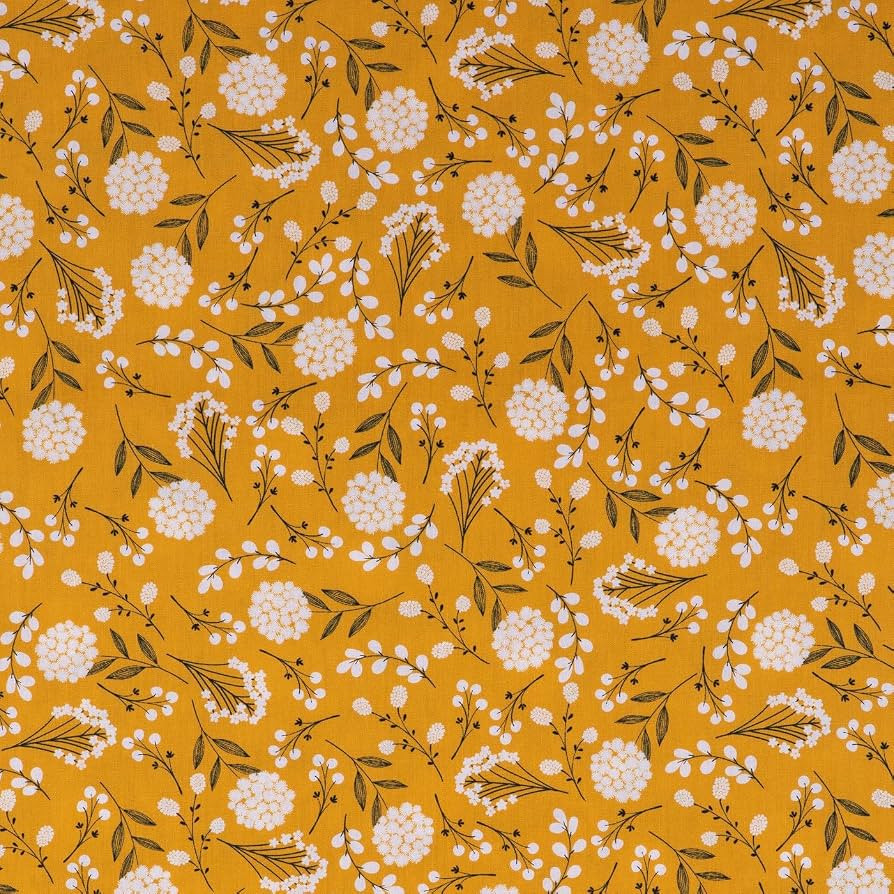 Hobby Lobby Mustard Woodland Cotton Calico Fabric, 2 Yards | Amazon (US)