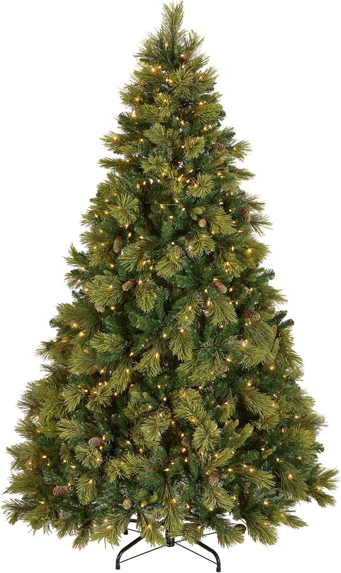 National Tree Company 7.5 ft Pre-Lit Carolina Pine Artificial Christmas Tree, 750 Clear Lights, 1... | Amazon (US)