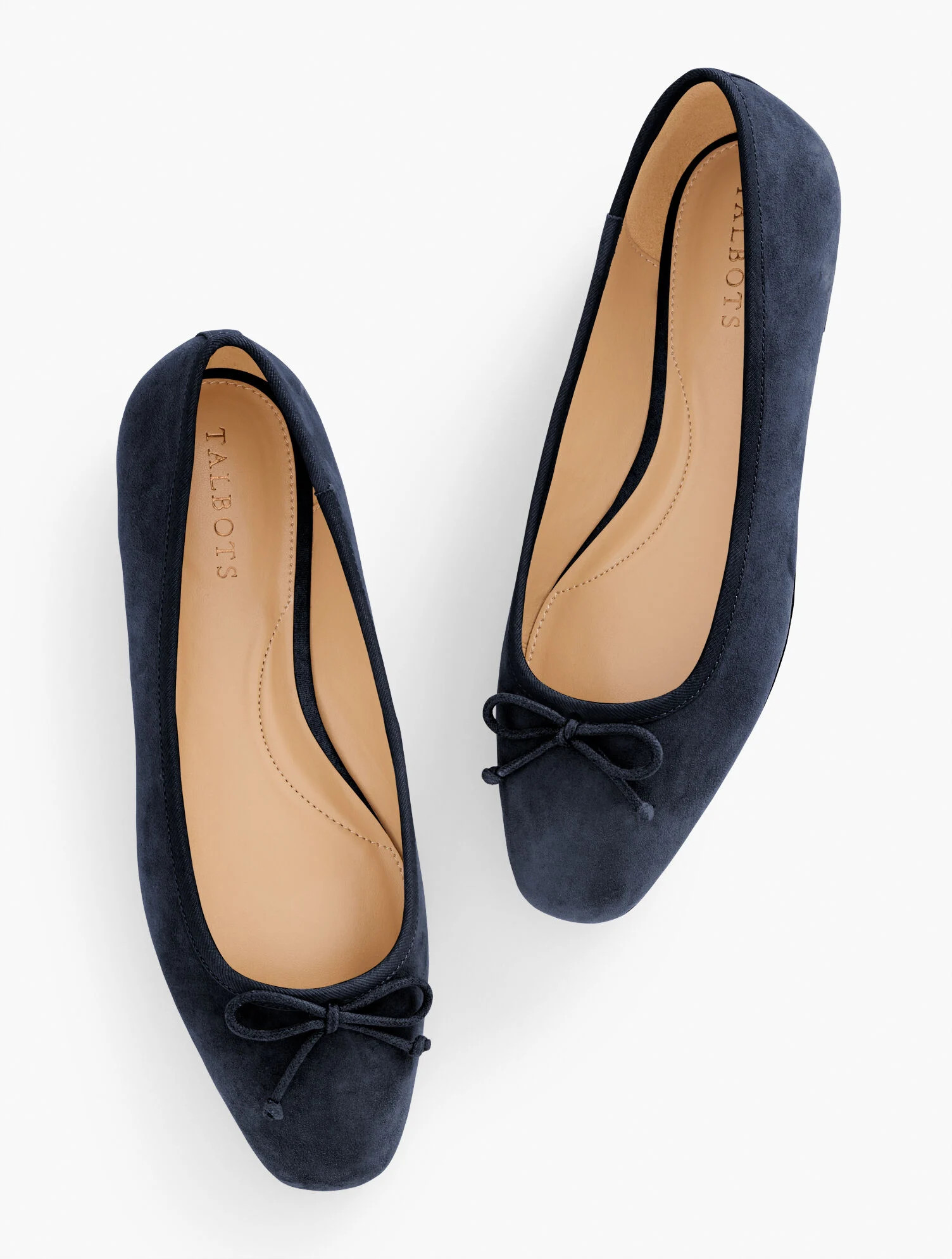 Tinsley Bow Suede Ballet Flats | Talbots
