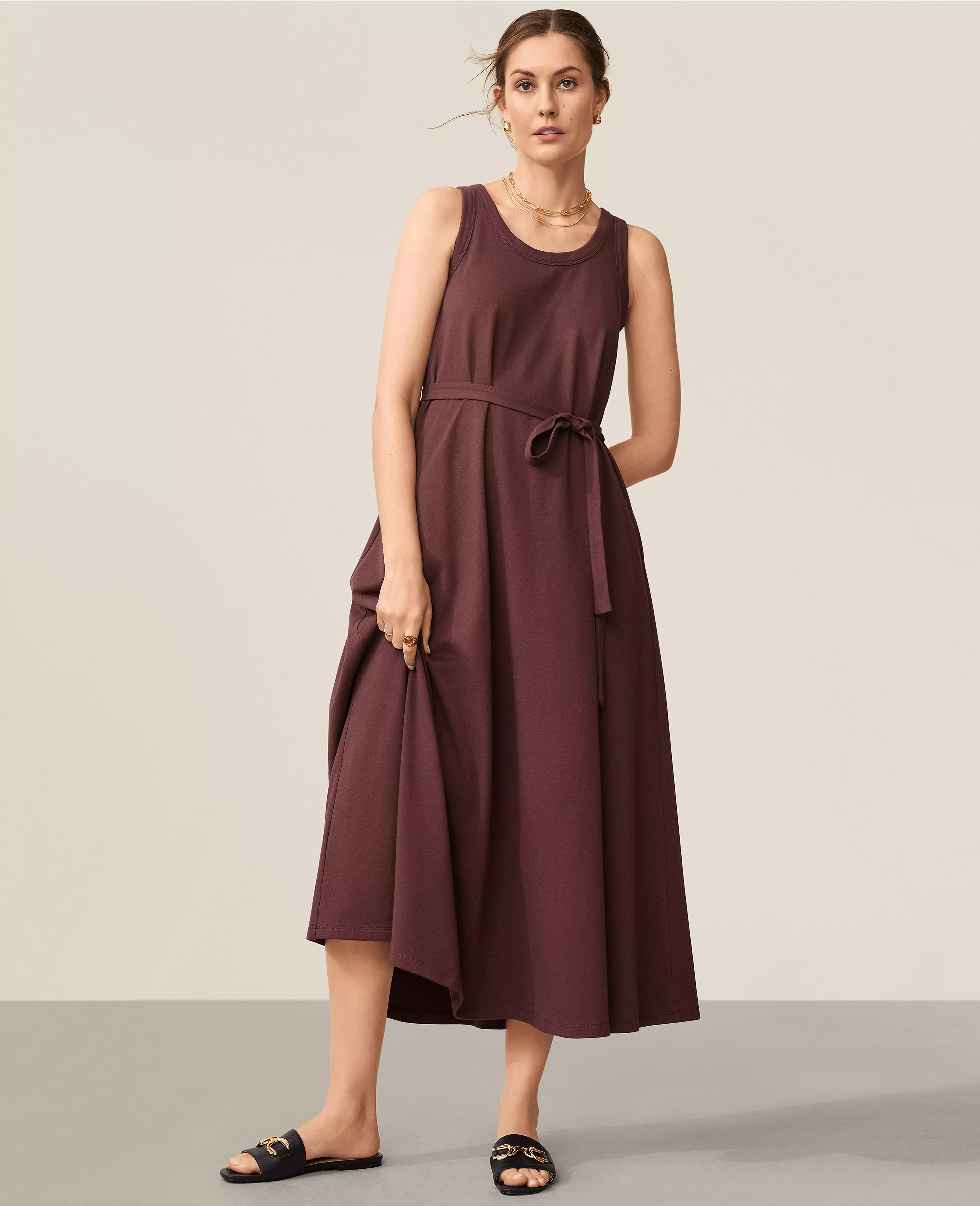 AT Weekend Jersey Trapeze Midi Dress | Ann Taylor (US)