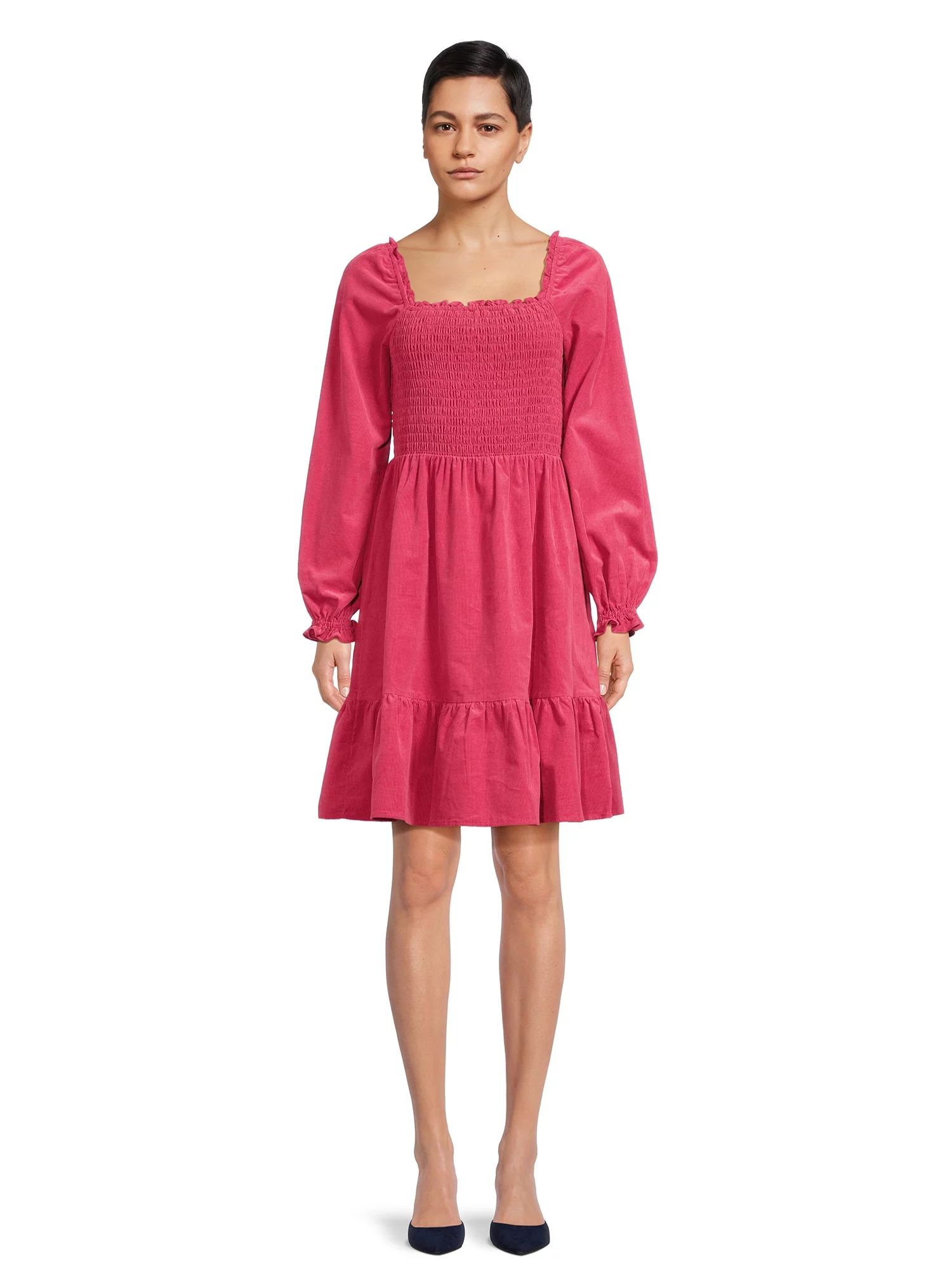 Time and Tru Womens Smocked Cord Dress | Walmart (US)